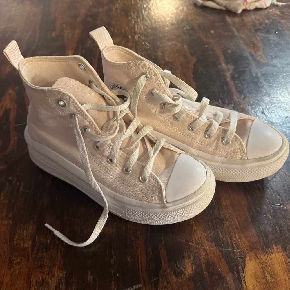 Converse Cream High-Top Sneakers